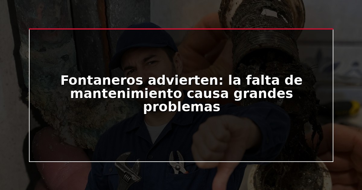 Fontaneros advierten: la falta de mantenimiento causa grandes problemas