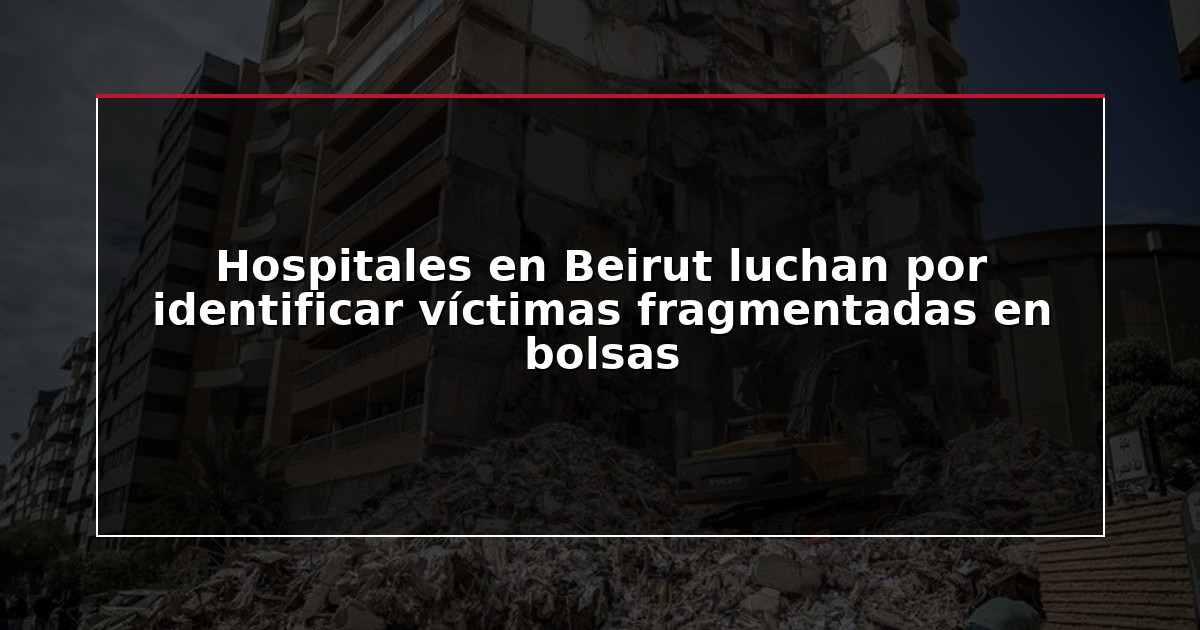 Hospitales en Beirut luchan por identificar víctimas fragmentadas en bolsas