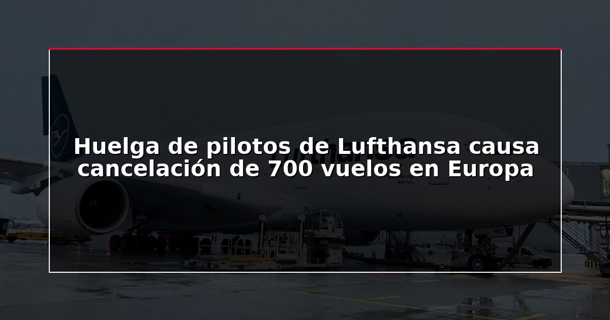 Huelga de pilotos de Lufthansa causa cancelación de 700 vuelos en Europa