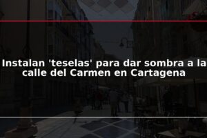 Instalan 'teselas' para dar sombra a la calle del Carmen en Cartagena