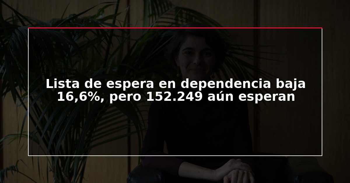 Lista de espera en dependencia baja 16,6%, pero 152.249 aún esperan