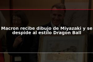 Macron recibe dibujo de Miyazaki y se despide al estilo Dragon Ball