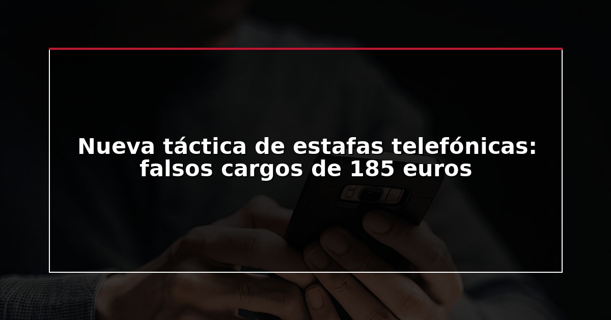Nueva táctica de estafas telefónicas: falsos cargos de 185 euros