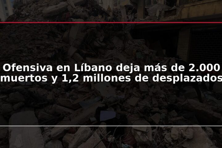 Ofensiva en Líbano deja más de 2.000 muertos y 1,2 millones de desplazados