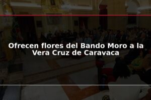 Ofrecen flores del Bando Moro a la Vera Cruz de Caravaca