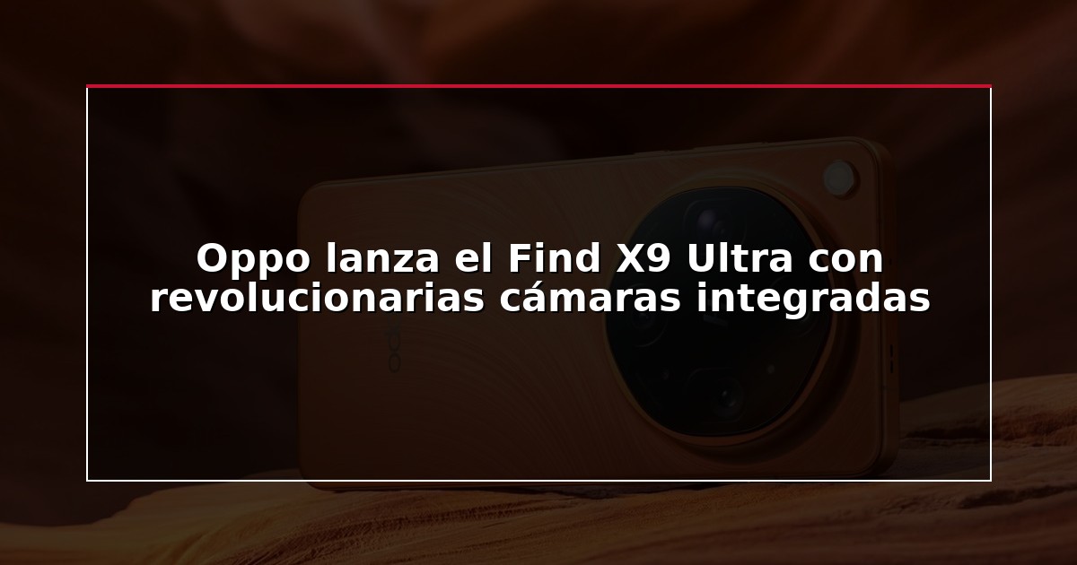 Oppo lanza el Find X9 Ultra con revolucionarias cámaras integradas