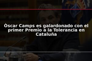 Òscar Camps es galardonado con el primer Premio a la Tolerancia en Cataluña