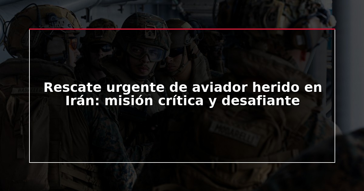 Rescate urgente de aviador herido en Irán: misión crítica y desafiante