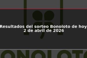 Resultados del sorteo Bonoloto de hoy, 2 de abril de 2026