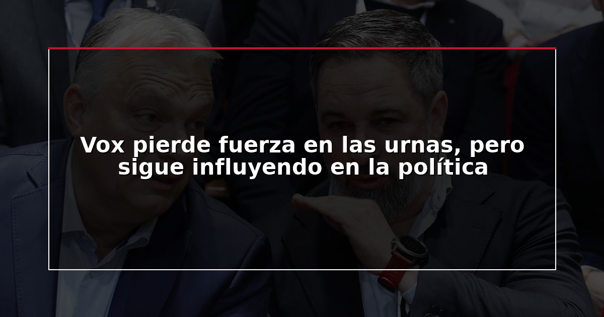 Vox pierde fuerza en las urnas, pero sigue influyendo en la política
