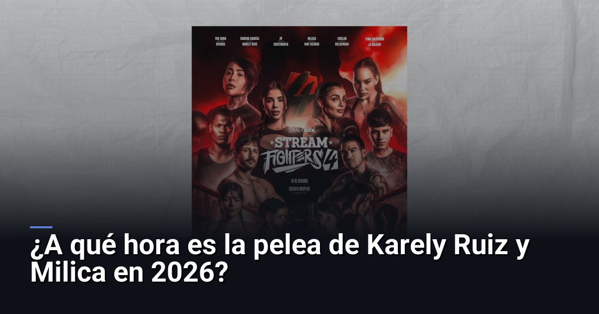 ¿A qué hora es la pelea de Karely Ruiz y Milica en 2026?