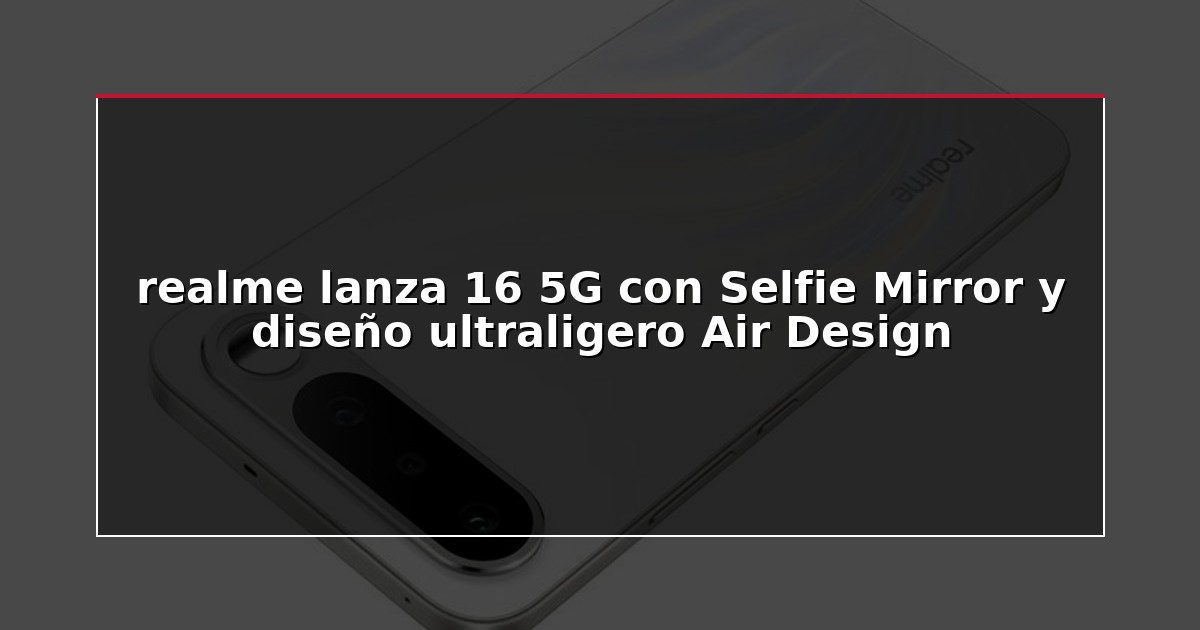 realme lanza 16 5G con Selfie Mirror y diseño ultraligero Air Design