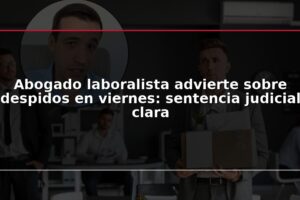Abogado laboralista advierte sobre despidos en viernes: sentencia judicial clara