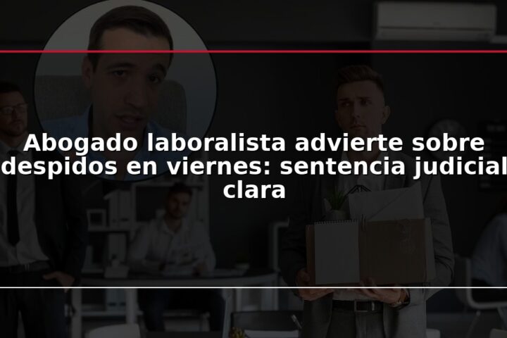 Abogado laboralista advierte sobre despidos en viernes: sentencia judicial clara