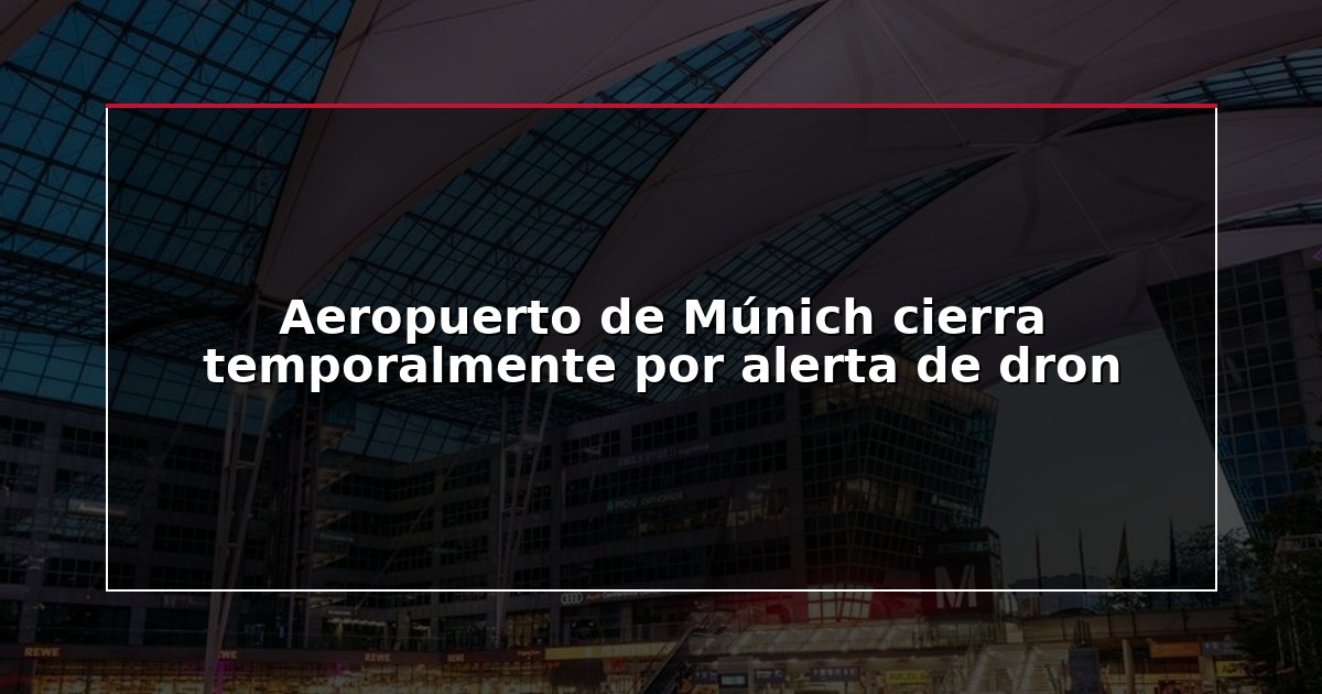 Aeropuerto de Múnich cierra temporalmente por alerta de dron