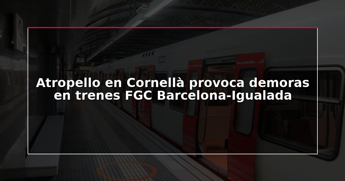 Atropello en Cornellà provoca demoras en trenes FGC Barcelona-Igualada