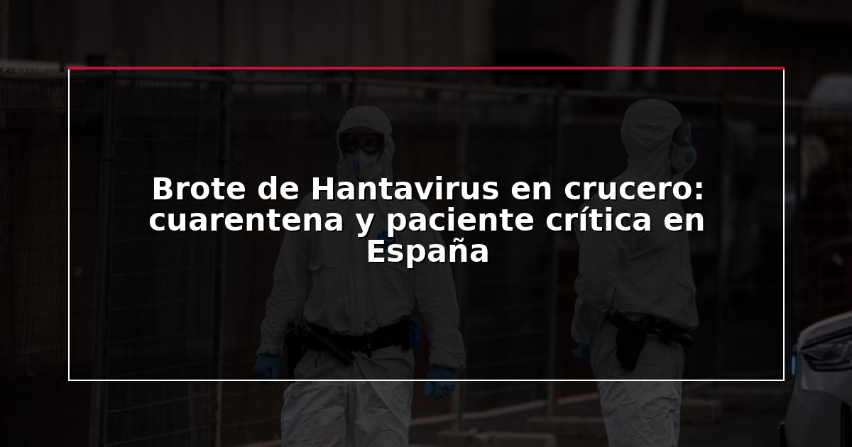 Brote de Hantavirus en crucero: cuarentena y paciente crítica en España