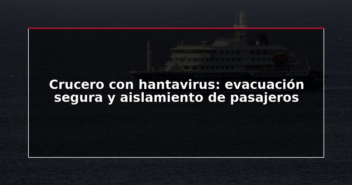 Crucero con hantavirus: evacuación segura y aislamiento de pasajeros