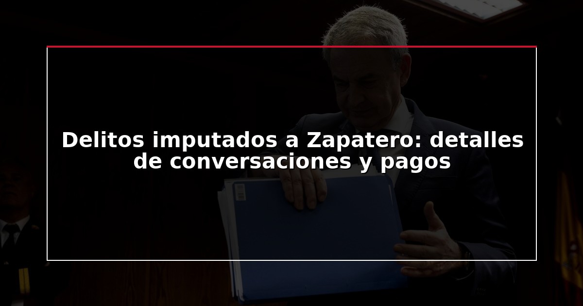 Delitos imputados a Zapatero: detalles de conversaciones y pagos