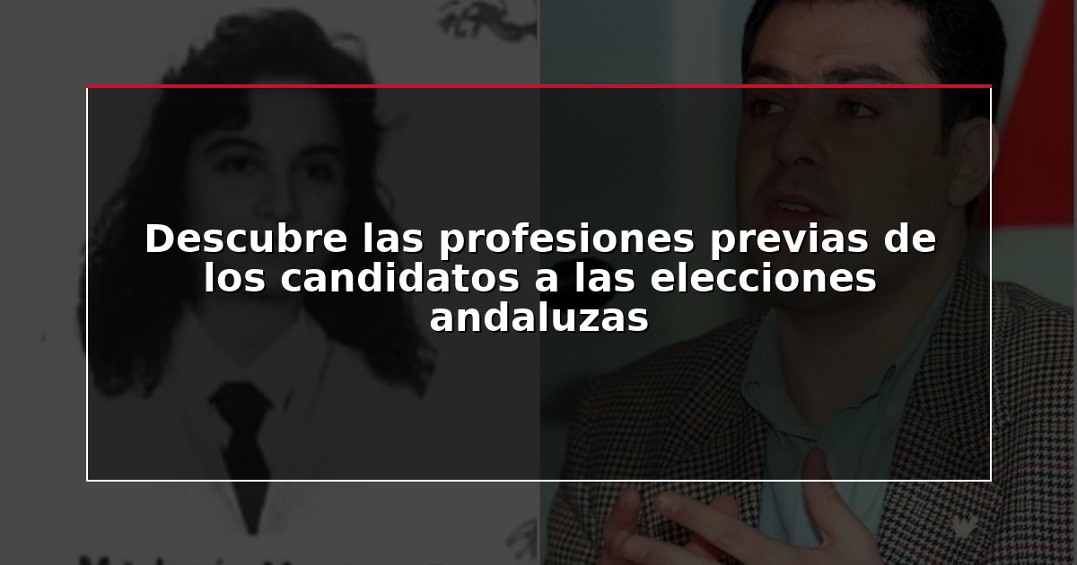 Descubre las profesiones previas de los candidatos a las elecciones andaluzas