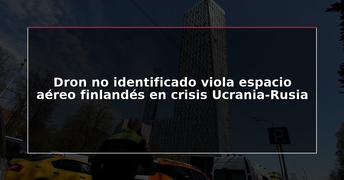 Dron no identificado viola espacio aéreo finlandés en crisis Ucrania-Rusia