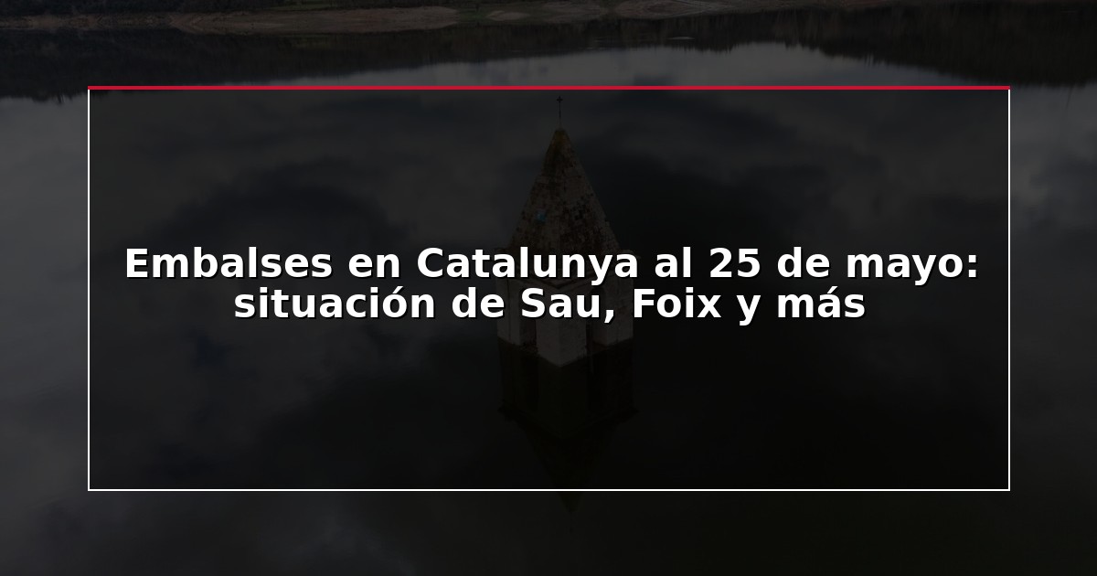 Embalses en Catalunya al 25 de mayo: situación de Sau, Foix y más
