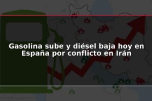Gasolina sube y diésel baja hoy en España por conflicto en Irán