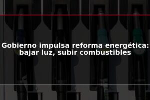 Gobierno impulsa reforma energética: bajar luz, subir combustibles