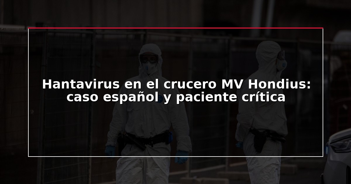 Hantavirus en el crucero MV Hondius: caso español y paciente crítica