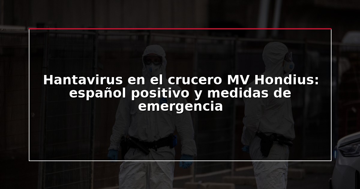 Hantavirus en el crucero MV Hondius: español positivo y medidas de emergencia