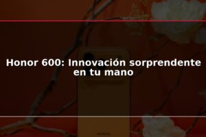 Honor 600: Innovación sorprendente en tu mano