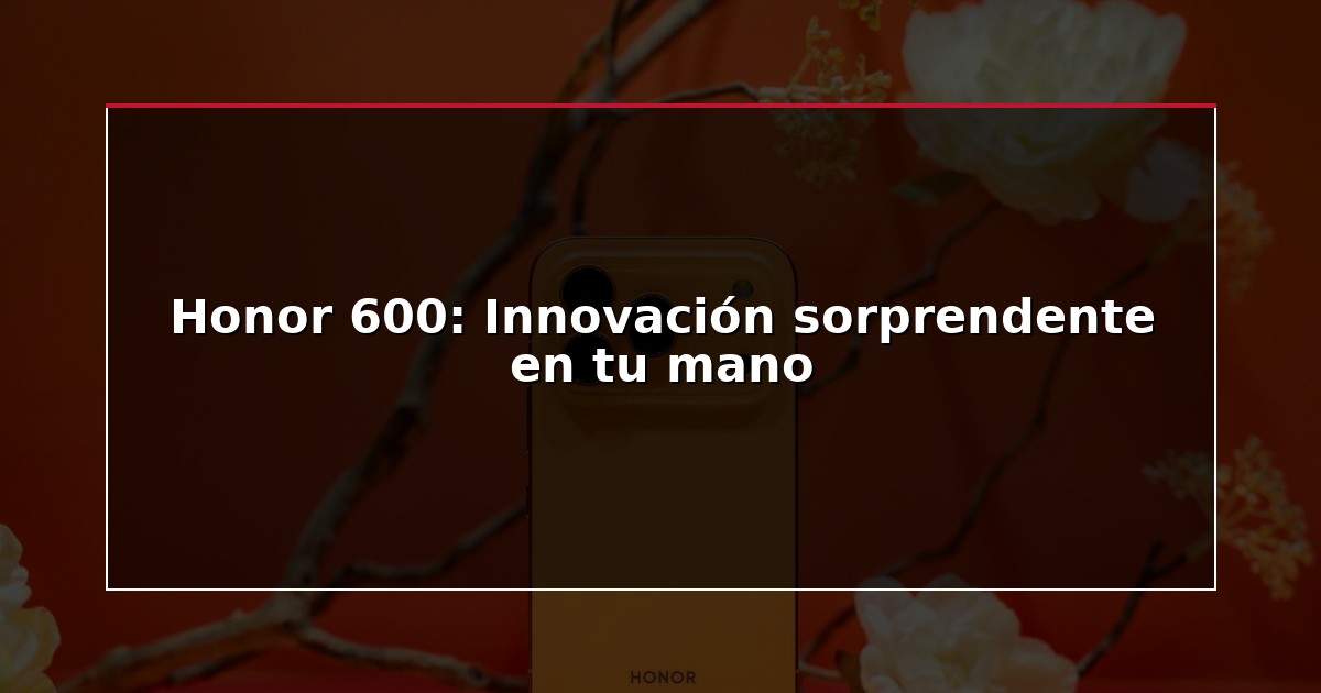 Honor 600: Innovación sorprendente en tu mano