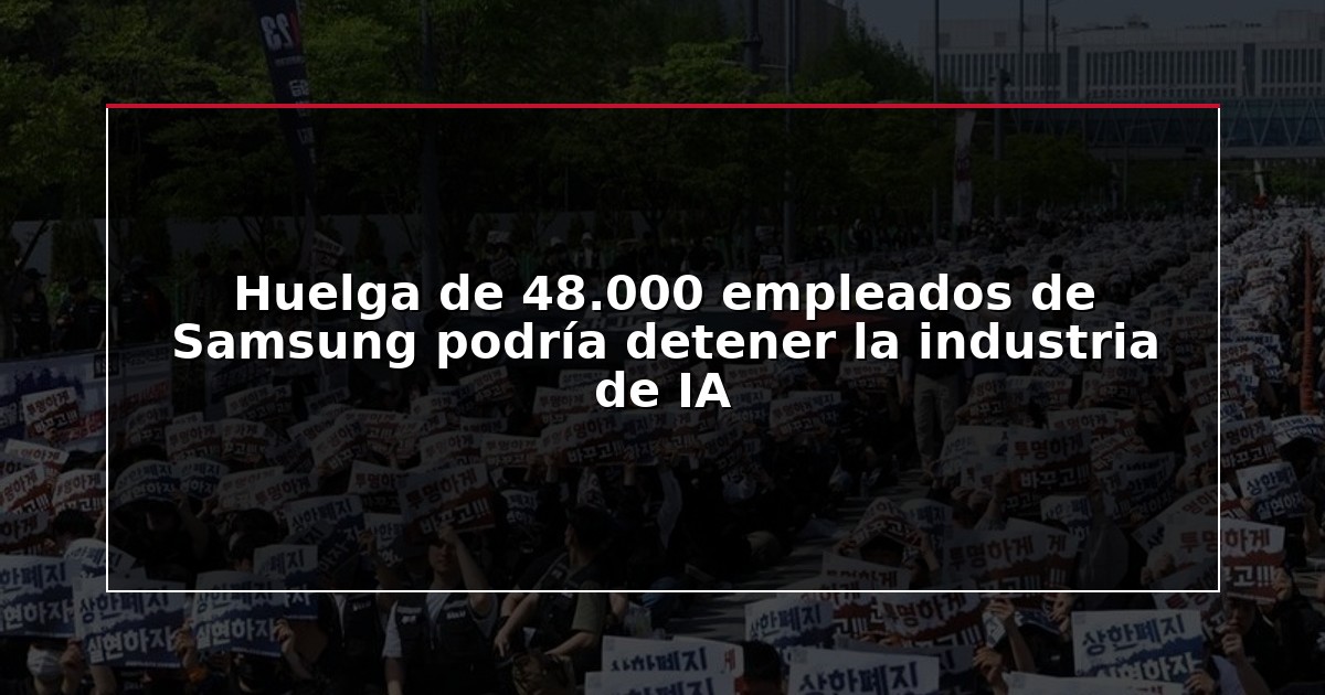 Huelga de 48.000 empleados de Samsung podría detener la industria de IA