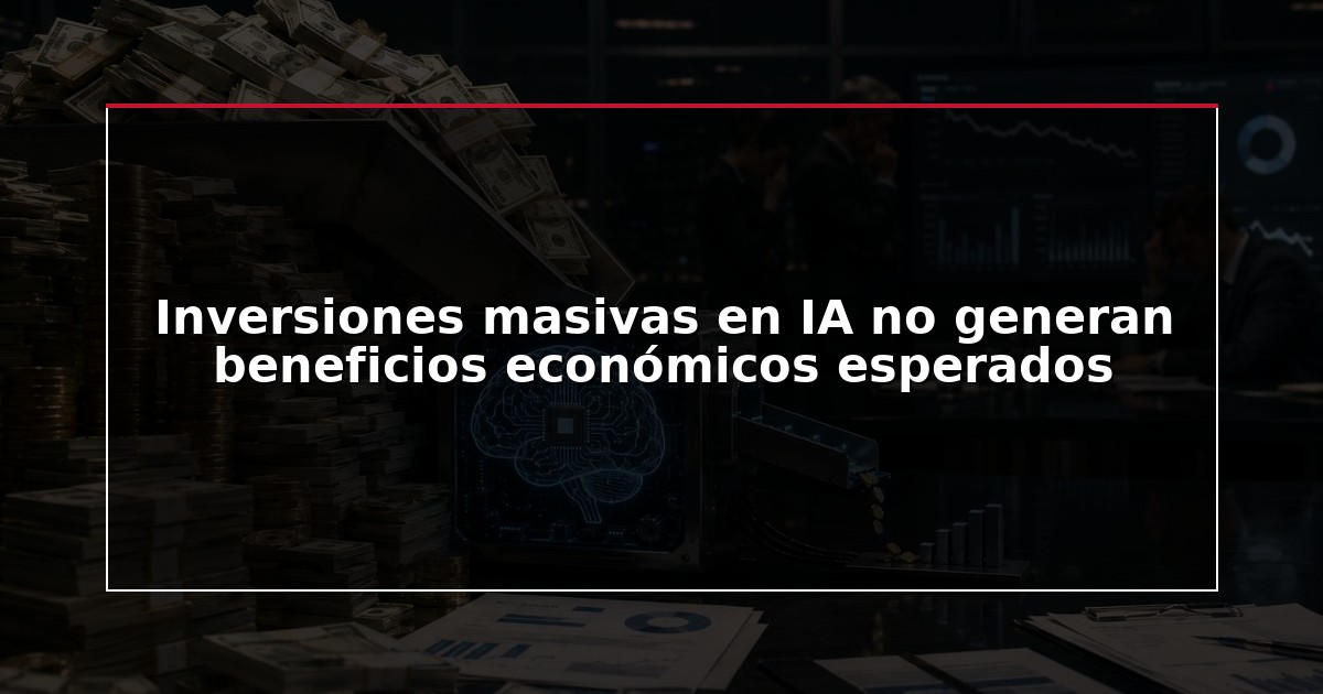 Inversiones masivas en IA no generan beneficios económicos esperados