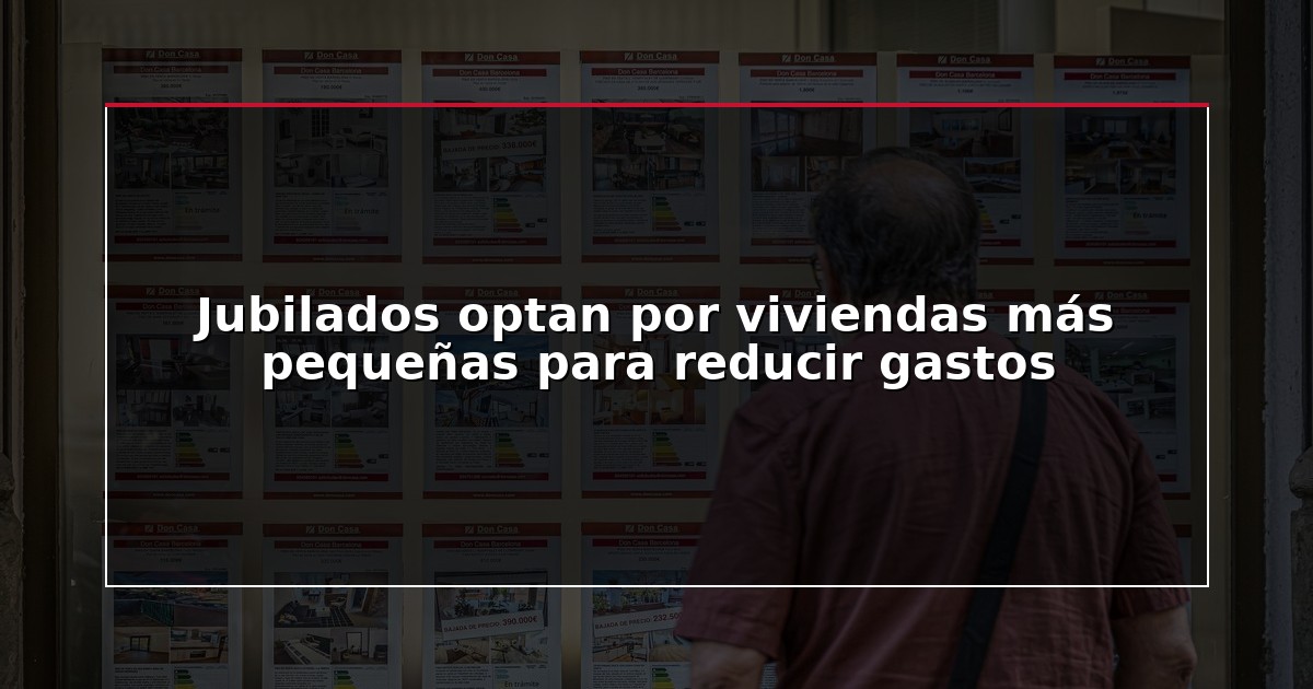 Jubilados optan por viviendas más pequeñas para reducir gastos
