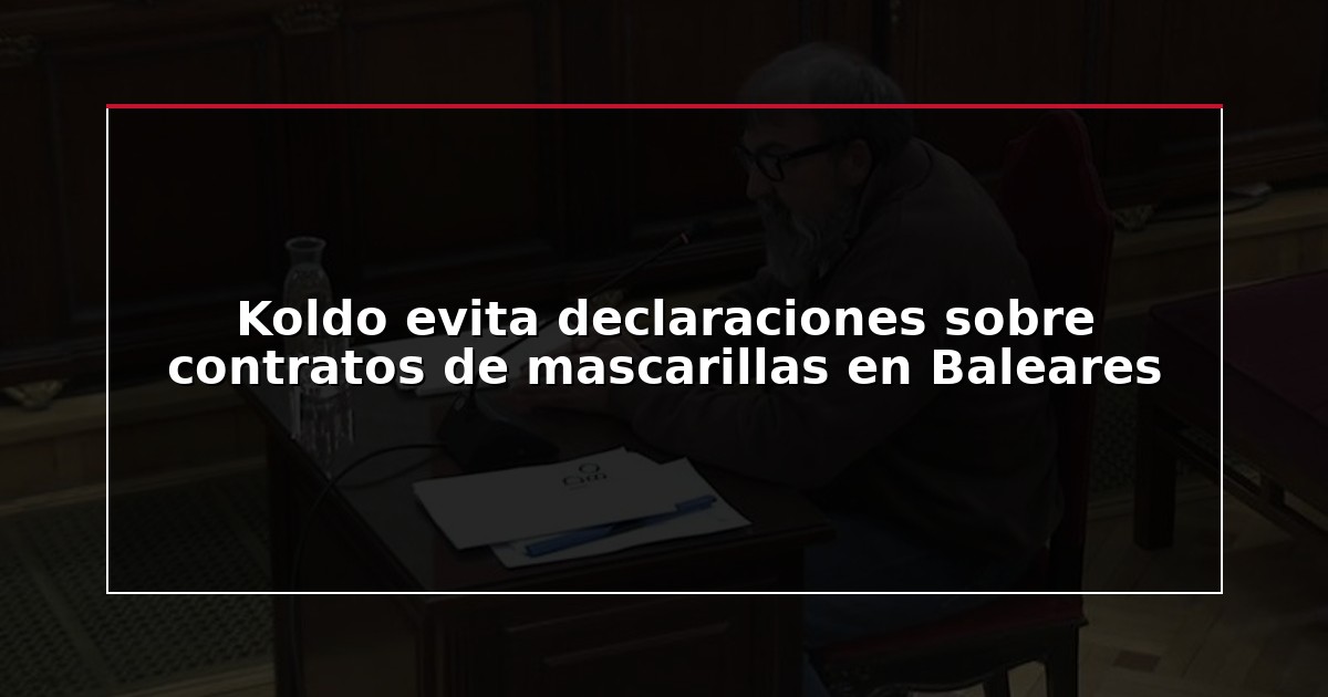 Koldo evita declaraciones sobre contratos de mascarillas en Baleares