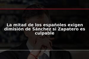 La mitad de los españoles exigen dimisión de Sánchez si Zapatero es culpable