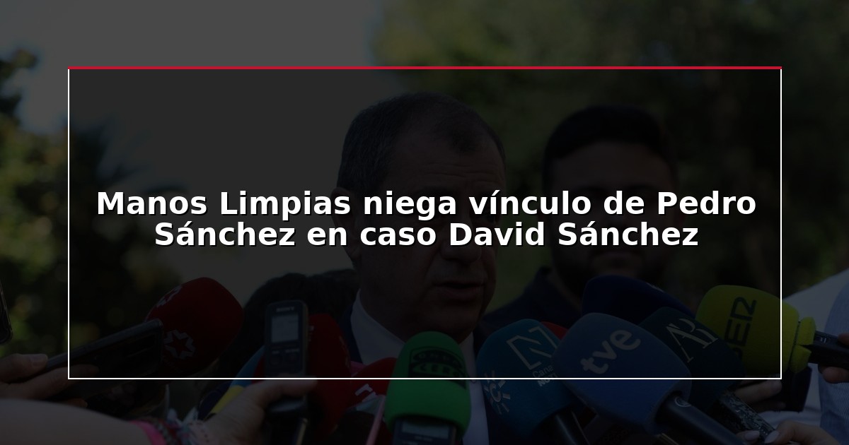 Manos Limpias niega vínculo de Pedro Sánchez en caso David Sánchez