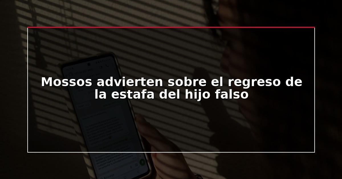 Mossos advierten sobre el regreso de la estafa del hijo falso
