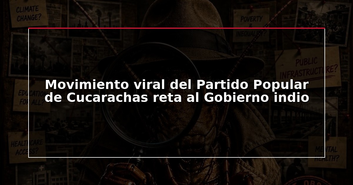 Movimiento viral del Partido Popular de Cucarachas reta al Gobierno indio