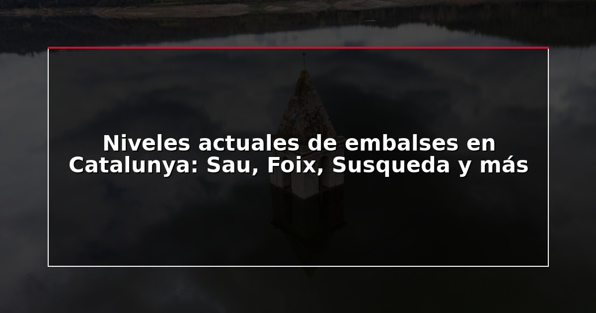 Niveles actuales de embalses en Catalunya: Sau, Foix, Susqueda y más