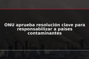 ONU aprueba resolución clave para responsabilizar a países contaminantes