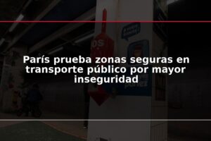 París prueba zonas seguras en transporte público por mayor inseguridad