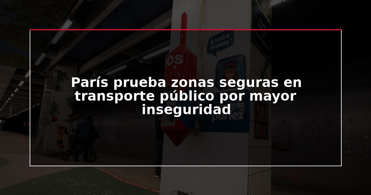 París prueba zonas seguras en transporte público por mayor inseguridad
