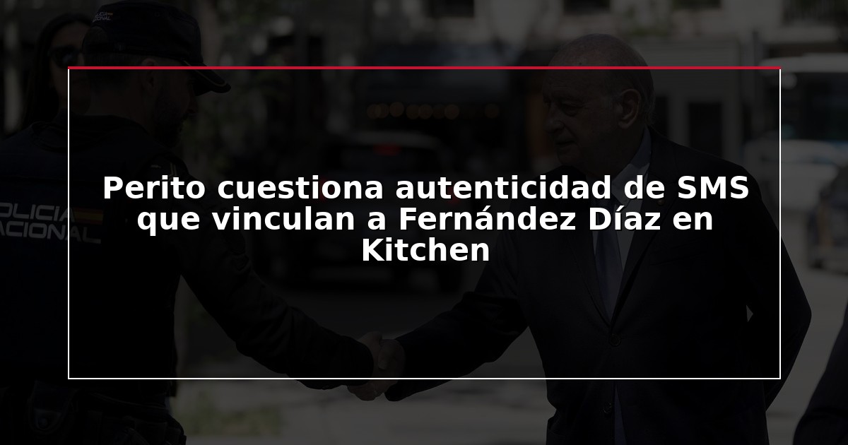 Perito cuestiona autenticidad de SMS que vinculan a Fernández Díaz en Kitchen