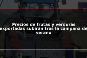 Precios de frutas y verduras exportadas subirán tras la campaña de verano