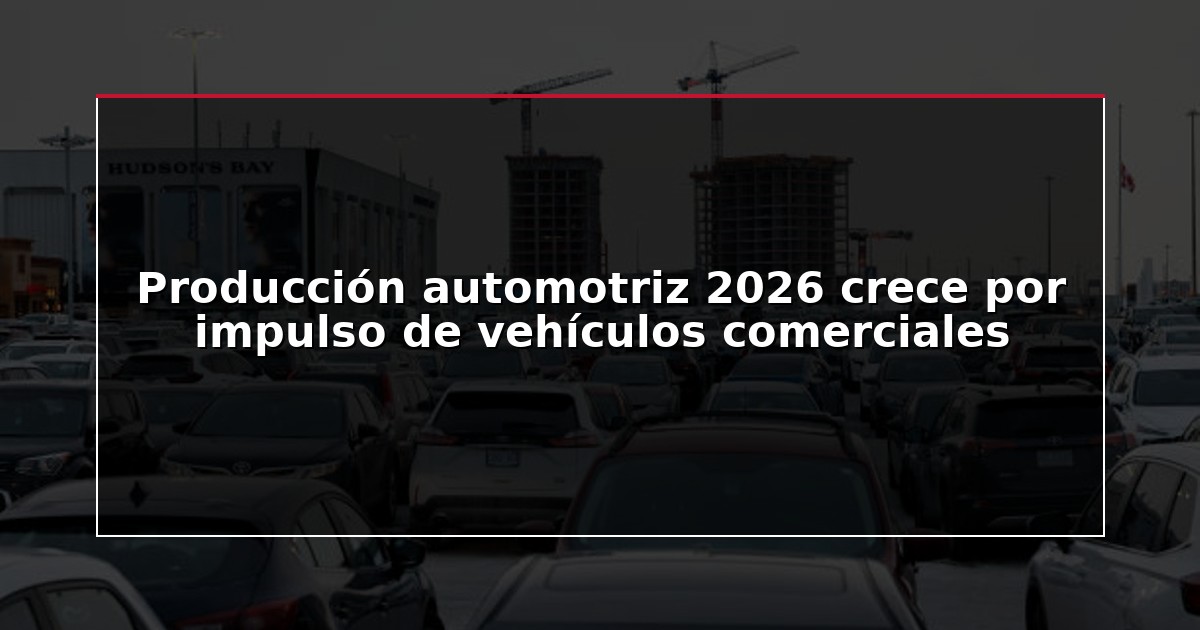 Producción automotriz 2026 crece por impulso de vehículos comerciales