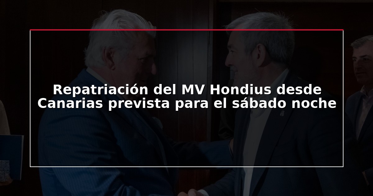 Repatriación del MV Hondius desde Canarias prevista para el sábado noche