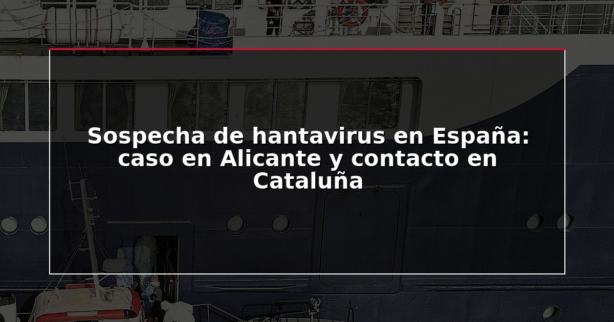 Sospecha de hantavirus en España: caso en Alicante y contacto en Cataluña