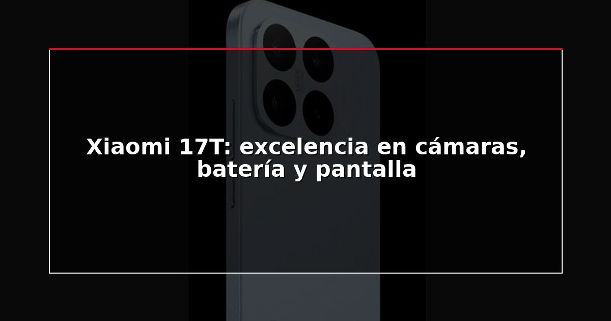 Xiaomi 17T: excelencia en cámaras, batería y pantalla